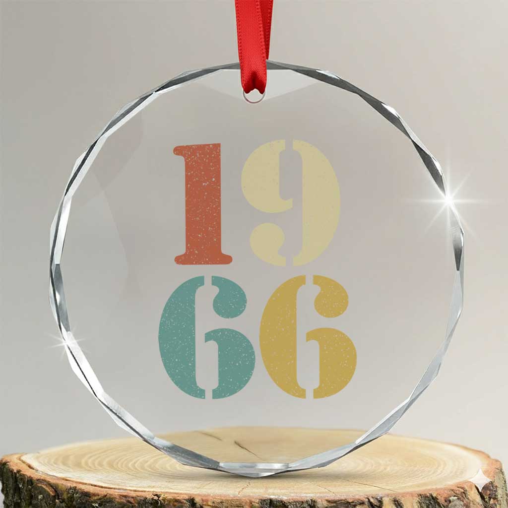 60th Birthday Crystal Glass Ornament Classic Retro 1966 60 Year Old Gifts