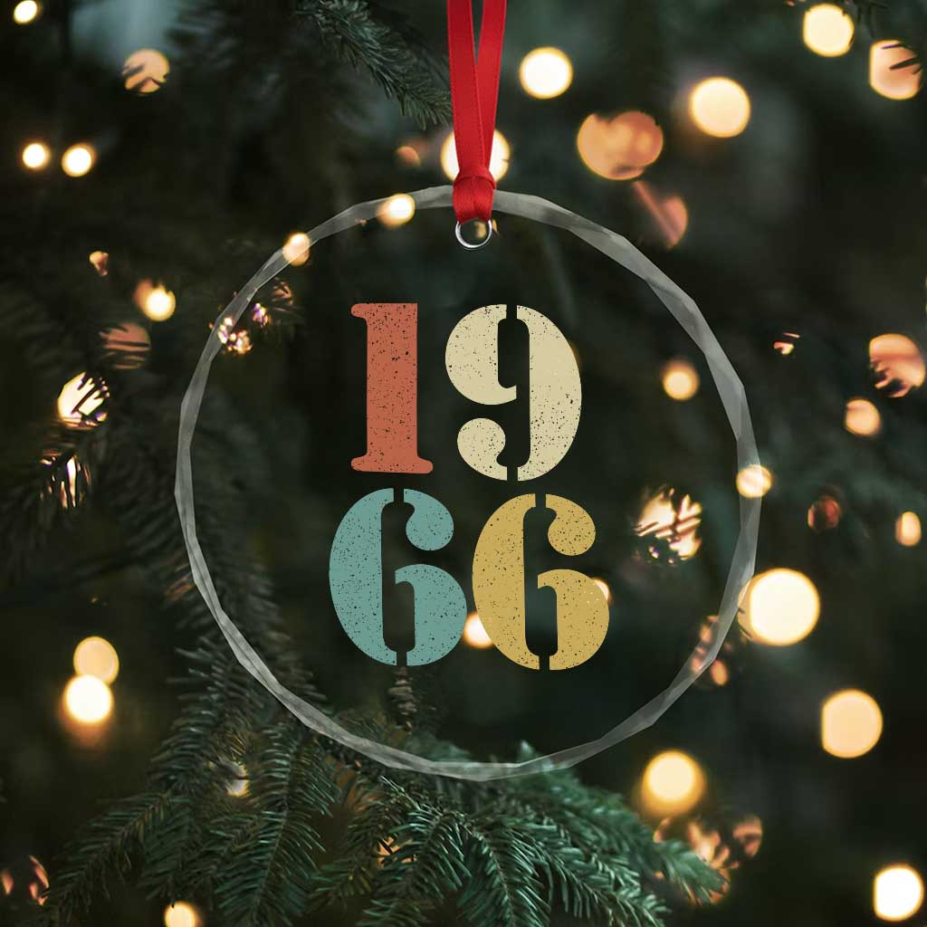 60th Birthday Crystal Glass Ornament Classic Retro 1966 60 Year Old Gifts