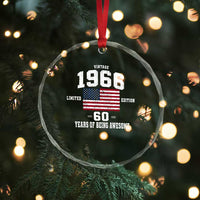60th Birthday Crystal Glass Ornament Vintage 1966 Limited Edition 60 Years Of Being Awesome USA Flag