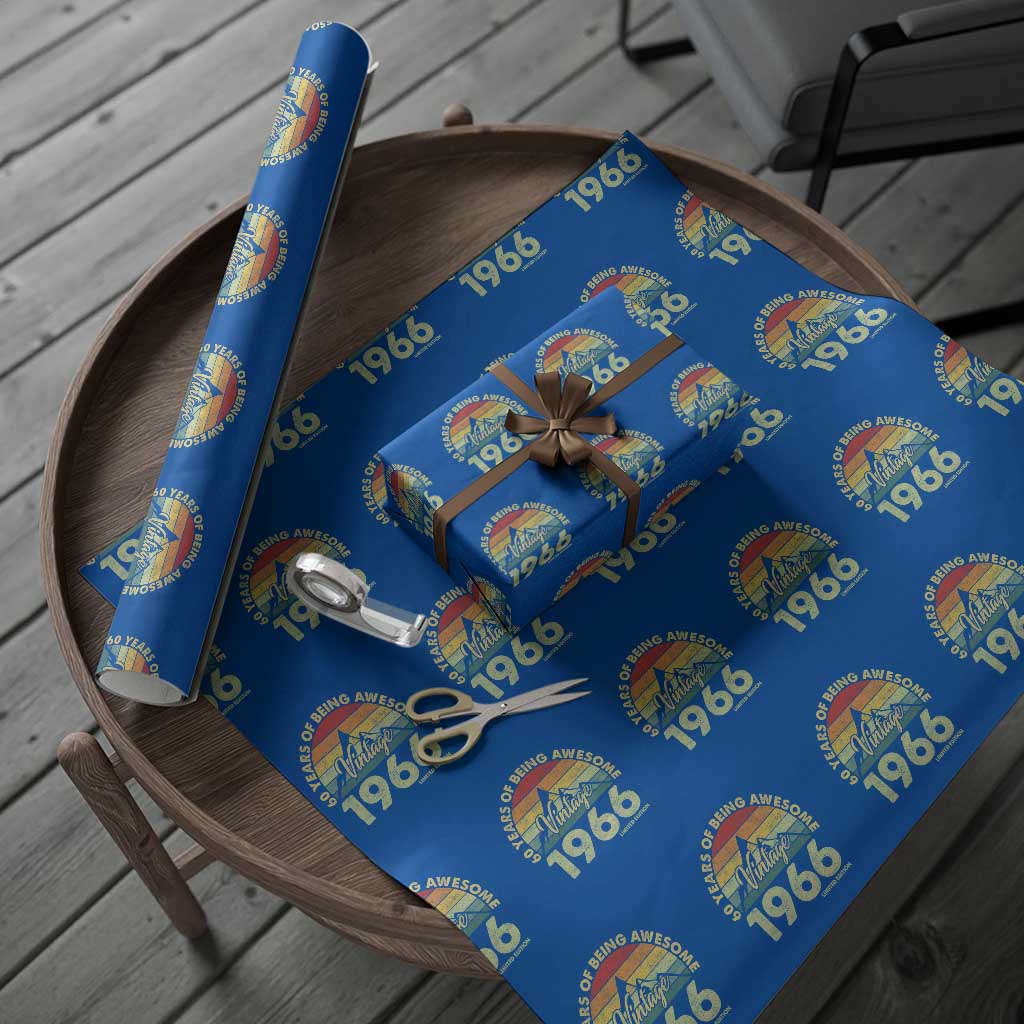 60th Birthday Wrapping Paper Roll Vintage 1966 Limited Edition 60 Year Old Gift