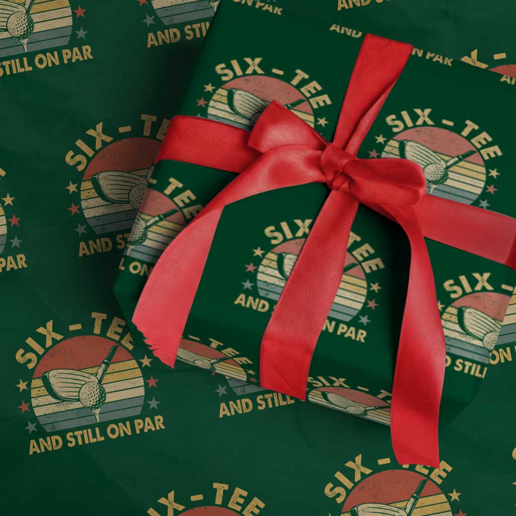 60th Birthday Golf Wrapping Paper Roll Funny Six Tee And Still On Par 60 Years Old