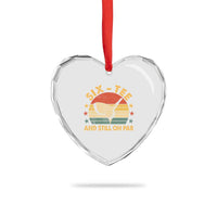60th Birthday Golf Heart Crystal Glass Ornament Funny Six Tee And Still On Par 60 Years Old