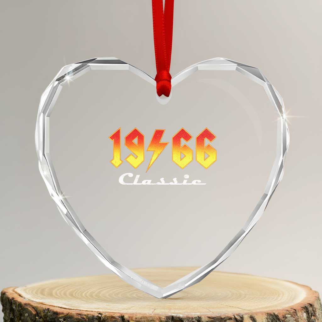 60th Birthday Heart Crystal Glass Ornament Classic Born 1966 Turning 60 Year Old