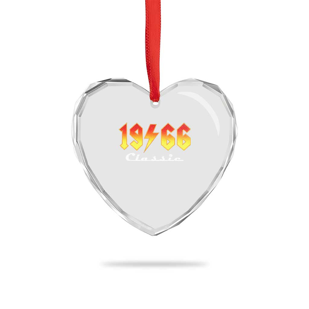 60th Birthday Heart Crystal Glass Ornament Classic Born 1966 Turning 60 Year Old
