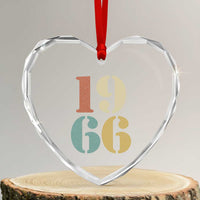 60th Birthday Heart Crystal Glass Ornament Classic Retro 1966 60 Year Old Gifts