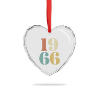 60th Birthday Heart Crystal Glass Ornament Classic Retro 1966 60 Year Old Gifts