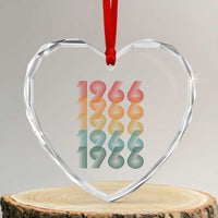 60th Birthday Heart Crystal Glass Ornament Vintage 1966 Retro 60 Years Old Birthday