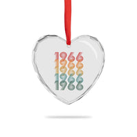 60th Birthday Heart Crystal Glass Ornament Vintage 1966 Retro 60 Years Old Birthday