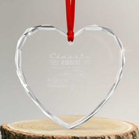 60th Birthday Heart Crystal Glass Ornament Vintage Retro Car Classic 1966 60 Year Old Gift