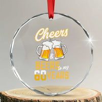 60th Birthday Party Gift Crystal Glass Ornament Cheers Beers To My 60 Years