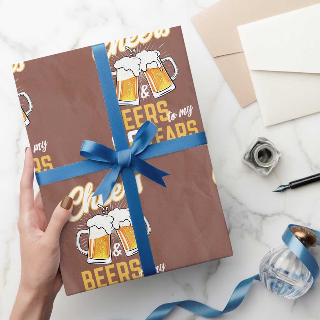 60th Birthday Party Gift Wrapping Paper Roll Cheers Beers To My 60 Years