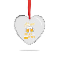 60th Birthday Party Gift Heart Crystal Glass Ornament Cheers Beers To My 60 Years