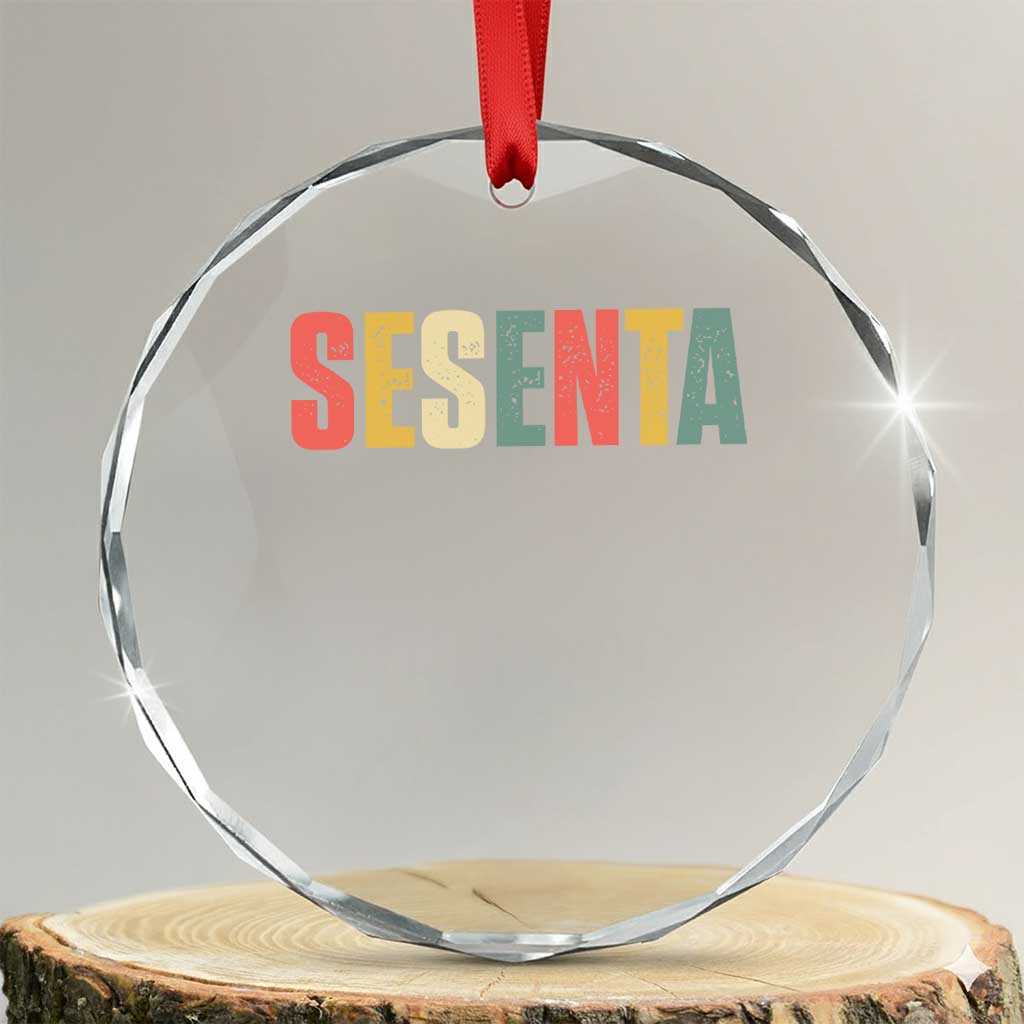60th Birthday Sesenta Crystal Glass Ornament Spanish Mexican 60 Years Old Bday