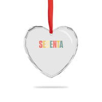 60th Birthday Sesenta Heart Crystal Glass Ornament Spanish Mexican 60 Years Old Bday