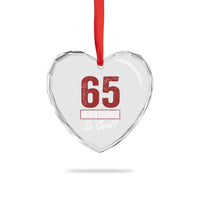 65 Never Looked So Good Funny 65th Birthday Heart Crystal Glass Ornament