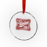 65th Birthday Beer Lover Vintage 1961 Limited Edition Crystal Glass Ornament Red Metal Beer Soft Sign Graphic