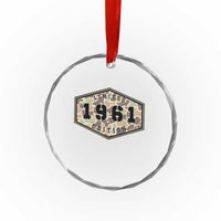 65th Birthday Hunting Crystal Glass Ornament 1961 Limited Edition Vintage Camouflage Gifts For Turning 65