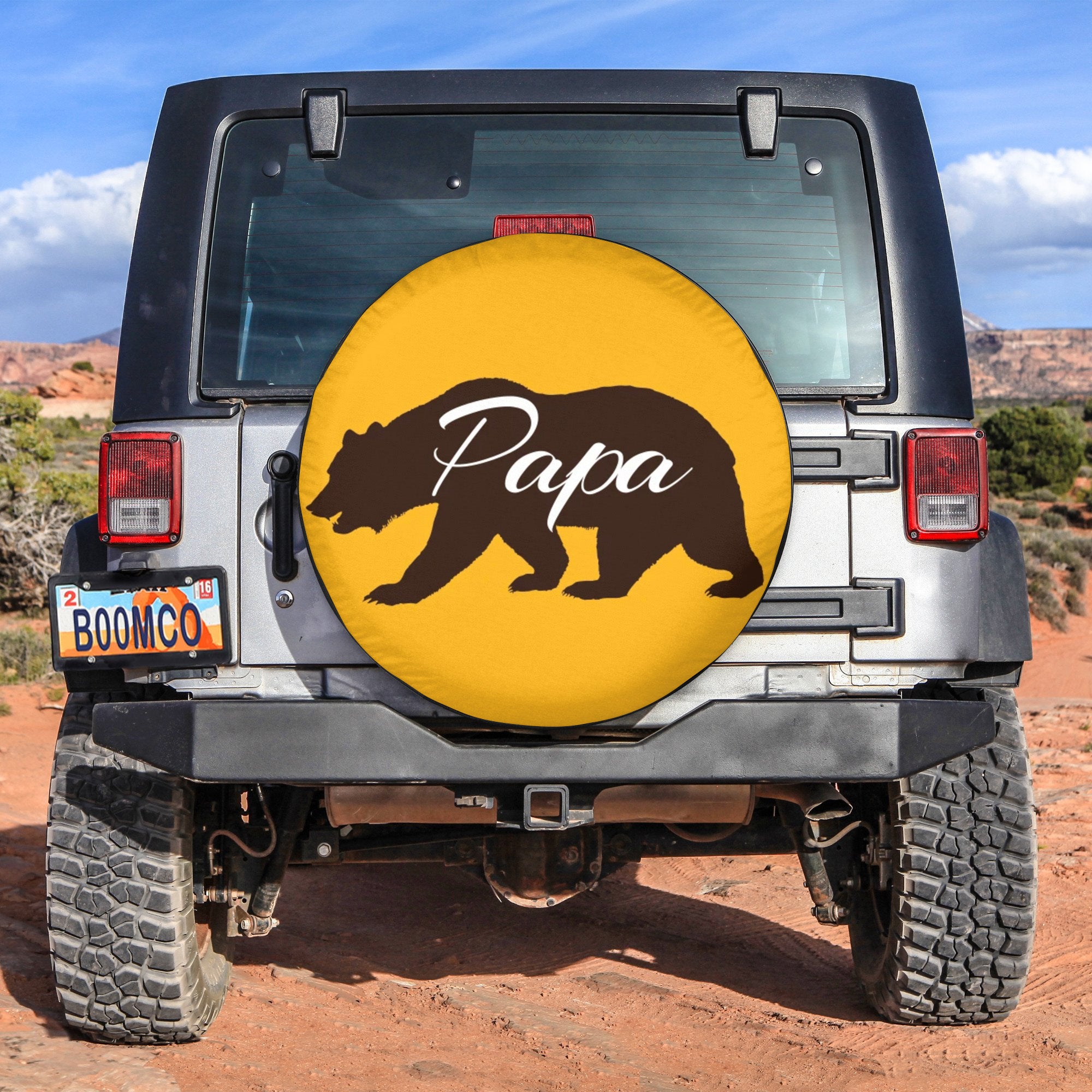 Father's Day Tire Covers - Papa Bear Spare Tire Cover NO.66 LT8 - Wonder Print Shop