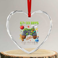 67 33 100 Days Level Unlocked Heart Crystal Glass Ornament Gaming 100th Day of School Boys Kid