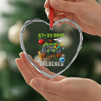 67 33 100 Days Level Unlocked Heart Crystal Glass Ornament Gaming 100th Day of School Boys Kid