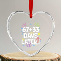 67 33 One Hundred Days Later Heart Crystal Glass Ornament Funny 100th Day of School Flowers