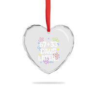 67 33 One Hundred Days Later Heart Crystal Glass Ornament Funny 100th Day of School Flowers