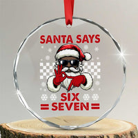 67 African American Santa Christmas Crystal Glass Ornament Funny Santa Says Six Seven Meme Gen Alpha Slang - Wonder Print Shop