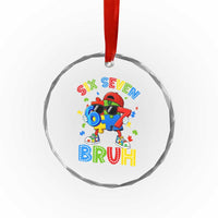 67 Autism Awareness Crystal Glass Ornament Funny Six Seven Bruh Autistic Puzzle Kids Boys