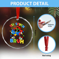 67 Autism Awareness Crystal Glass Ornament Funny Six Seven Bruh Autistic Puzzle Kids Boys