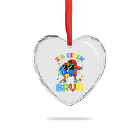 67 Autism Awareness Heart Crystal Glass Ornament Funny Six Seven Bruh Autistic Puzzle Kids Boys
