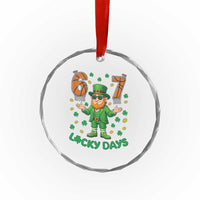 67 Basketball St Patricks Day Crystal Glass Ornament Funny Six Seven Leprechaun Meme