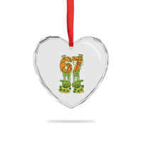 67 Basketball St Patricks Day Heart Crystal Glass Ornament Funny Six Seven Gen Alpha Meme Drip