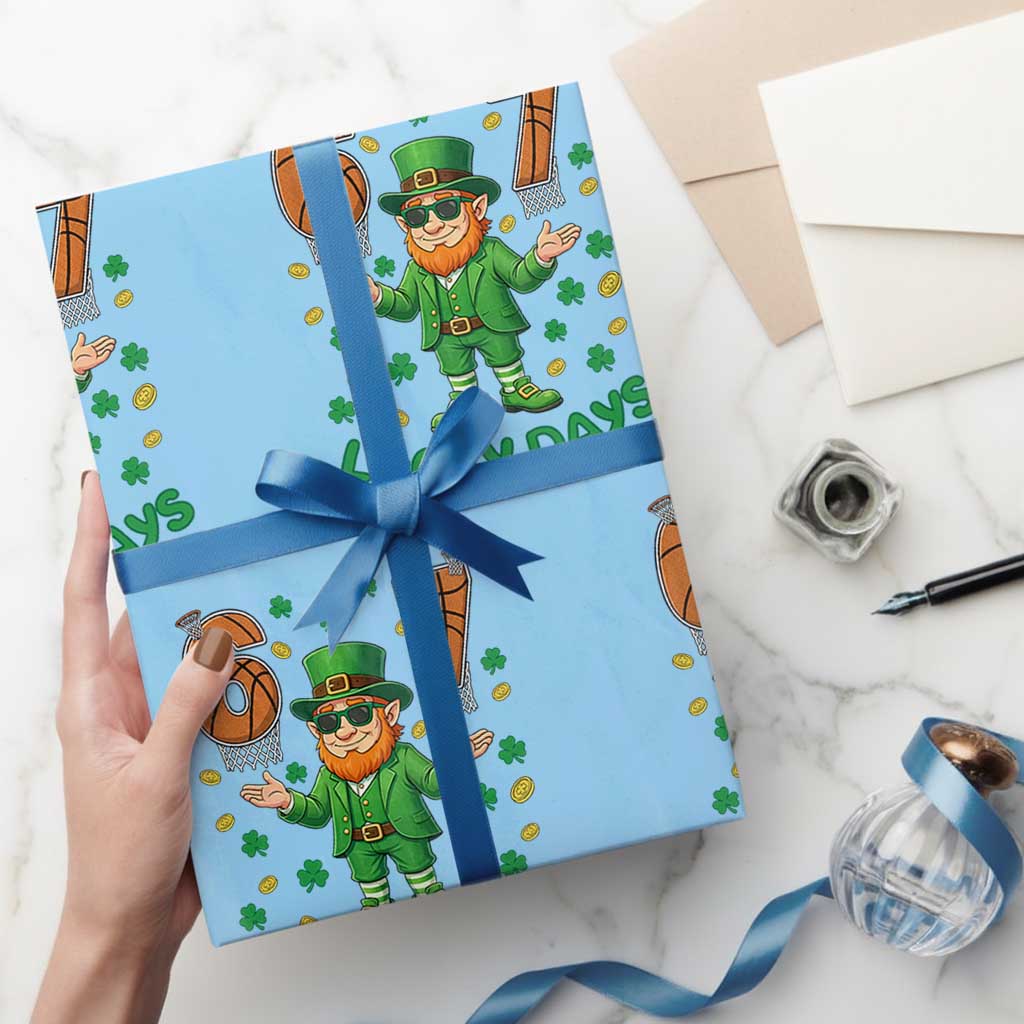 67 Basketball St Patricks Day Wrapping Paper Roll Funny Six Seven Leprechaun Meme