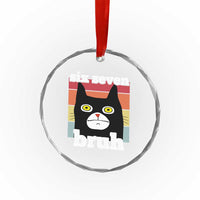 67 Bruh Meme Crystal Glass Ornament Funny Six Seven Black Cat - Wonder Print Shop