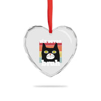 67 Bruh Meme Heart Crystal Glass Ornament Funny Six Seven Black Cat - Wonder Print Shop