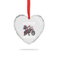 67 Bruh Meme Heart Crystal Glass Ornament Funny Six Seven Dirt Bike Patriotic American Flag - Wonder Print Shop