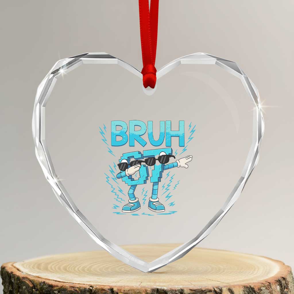 67 Bruh Meme Heart Crystal Glass Ornament Funny Six Seven Italian Brainrot - Wonder Print Shop