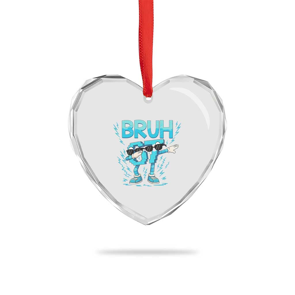 67 Bruh Meme Heart Crystal Glass Ornament Funny Six Seven Italian Brainrot - Wonder Print Shop