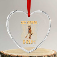 67 Bruh Meme Heart Crystal Glass Ornament Funny Six Seven Tung Tung Sahur - Wonder Print Shop