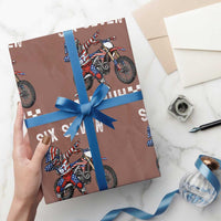67 Bruh Meme Wrapping Paper Roll Funny Six Seven Dirt Bike Patriotic American Flag - Wonder Print Shop