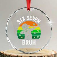 67 Bruh St Patricks Day Crystal Glass Ornament Funny Six Seven Boys Kids Dabbing Meme
