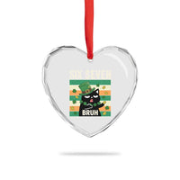 67 Bruh St Patricks Day Heart Crystal Glass Ornament Funny Cat Bruh Six Seven Meme