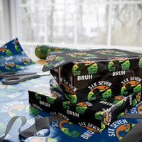 67 Bruh St Patricks Day Wrapping Paper Roll Funny Six Seven Boys Kids Dabbing Meme