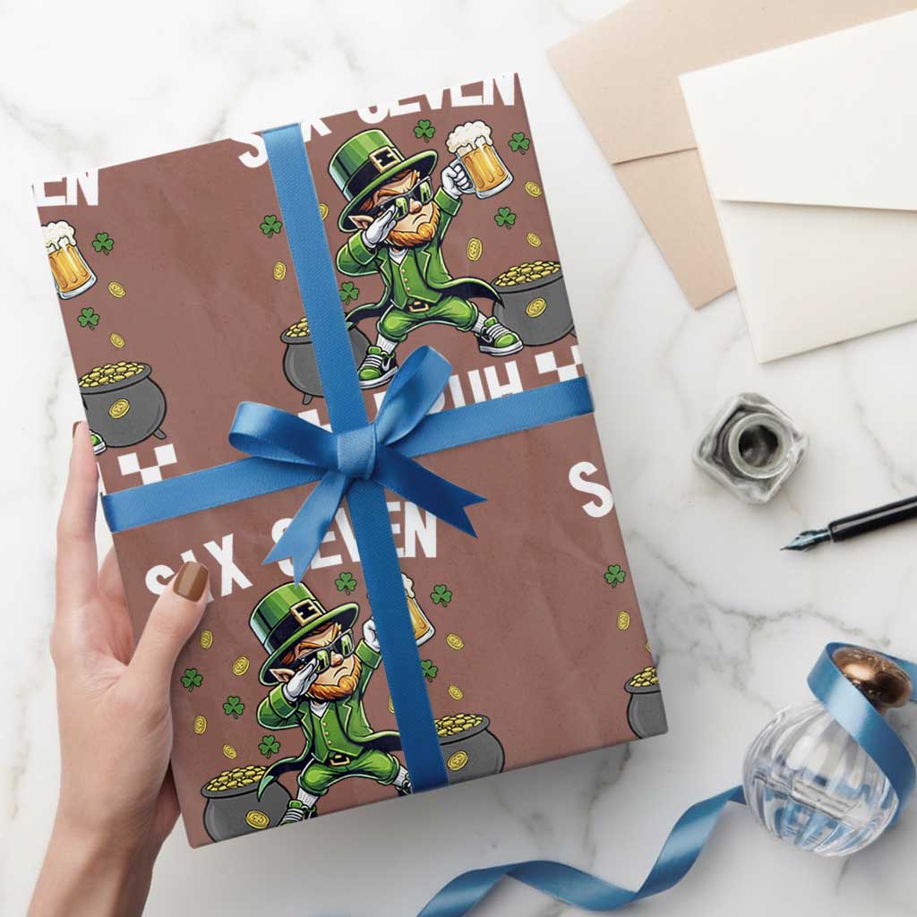 67 Bruh St Patricks Day Wrapping Paper Roll Funny Six Seven Leprechaun Bruh Meme