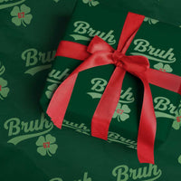 67 Bruh St Patricks Day Wrapping Paper Roll Funny Six Seven Shamrock Meme