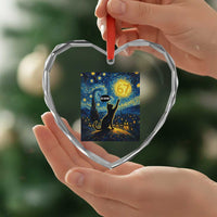 67 Cat Meme Heart Crystal Glass Ornament Funny Six Seven Cat Starry Night Van Gogh - Wonder Print Shop