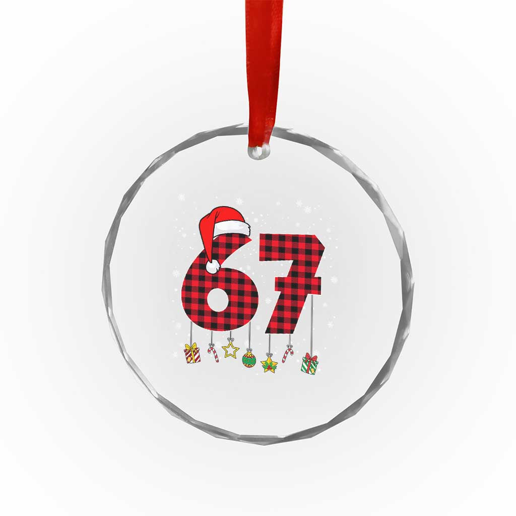 67 Christmas Crystal Glass Ornament Funny Six Seven 6 7 Meme Gen Alpha Slang - Wonder Print Shop