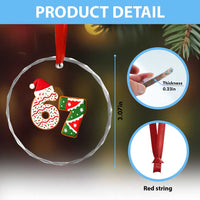 67 Christmas Crystal Glass Ornament Funny Six Seven 6 7 Meme Pajamas Gen Alpha Slang - Wonder Print Shop