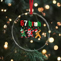 67 Christmas Crystal Glass Ornament Funny Six Seven Bruh Dabbing Santa Meme Pajamas - Wonder Print Shop