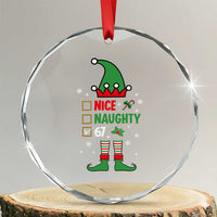 67 Christmas Crystal Glass Ornament Funny Six Seven Meme Brainrot Nice Naughty 6 7 Elf Custome - Wonder Print Shop